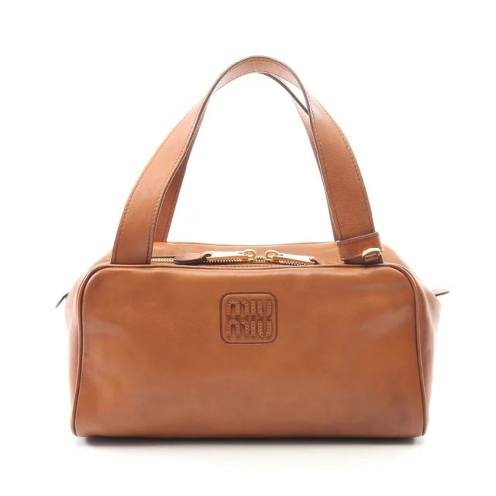 Miu MIu VITTELO ANTIC Handbag Leather Brown